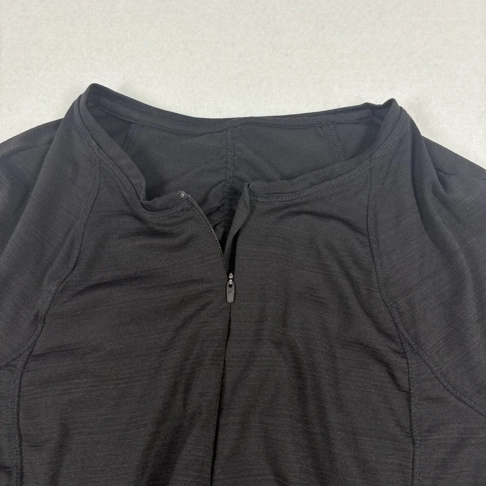 Athleta‎ Pullover Womens S Black Heather Half Zip Long Sleeve Running Gym Pocket